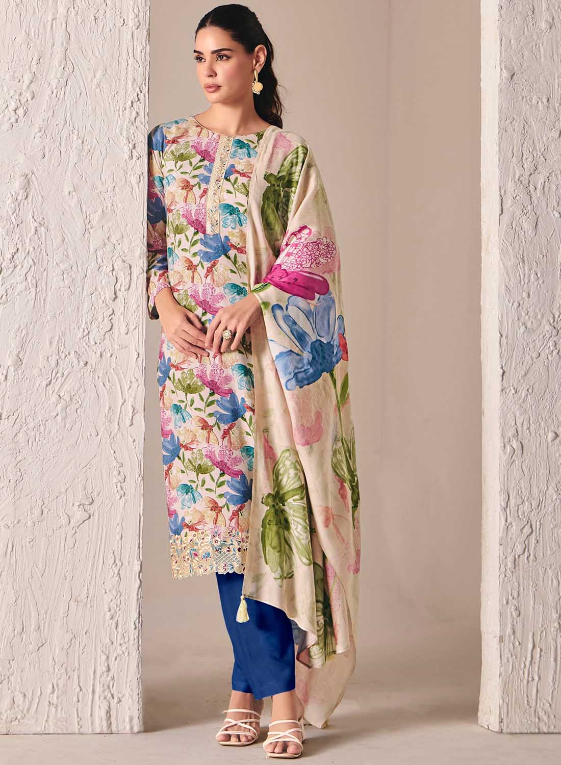 Women's Unstitched Pashmina Winter Salwar Suit Set Dress Materials