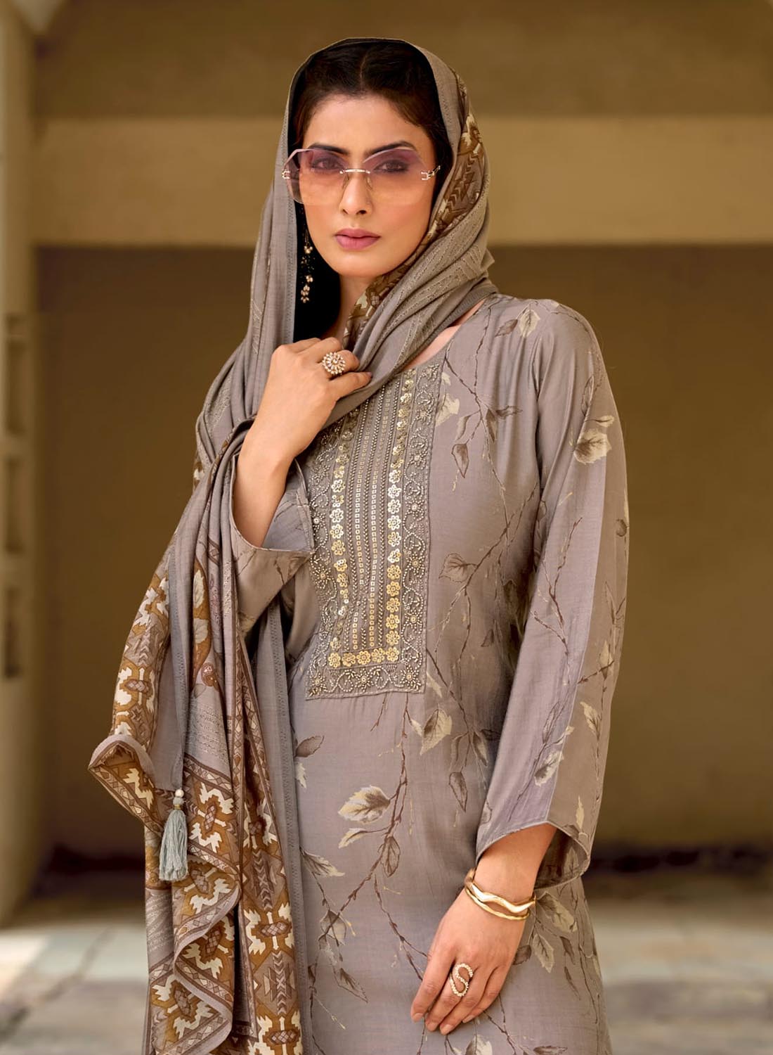 Party Wear Pure Muslin Unstitched Salwar Suit Set Dress Material