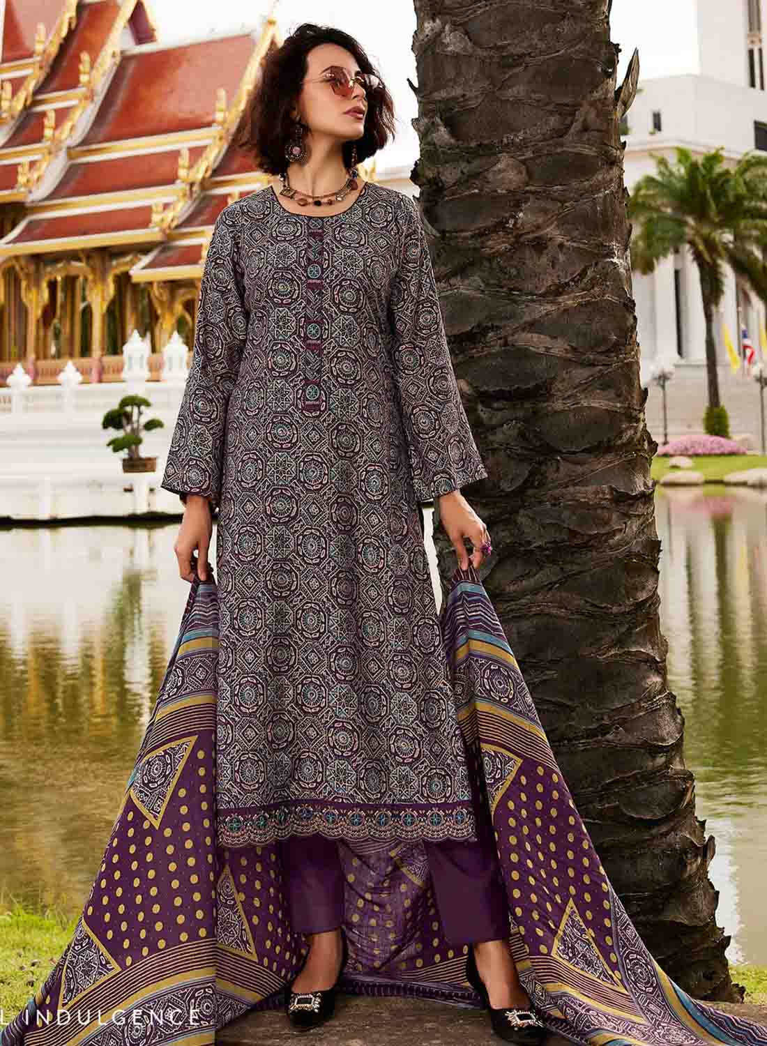 Pure Viscose Muslin Unstitched Suit Dress Material with Embroidery