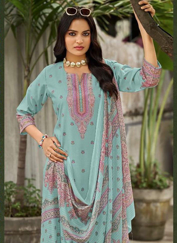 Women’s Printed Cotton Unstitched Salwar Suit Material with Dupatta