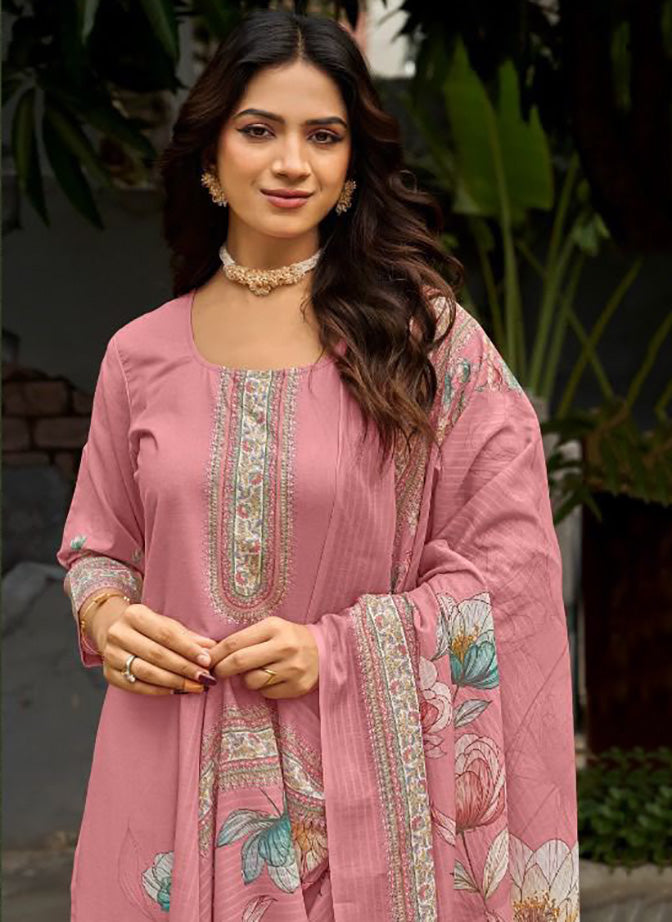 Elegant Printed Unstitched Cotton Suit Dress Material for Women