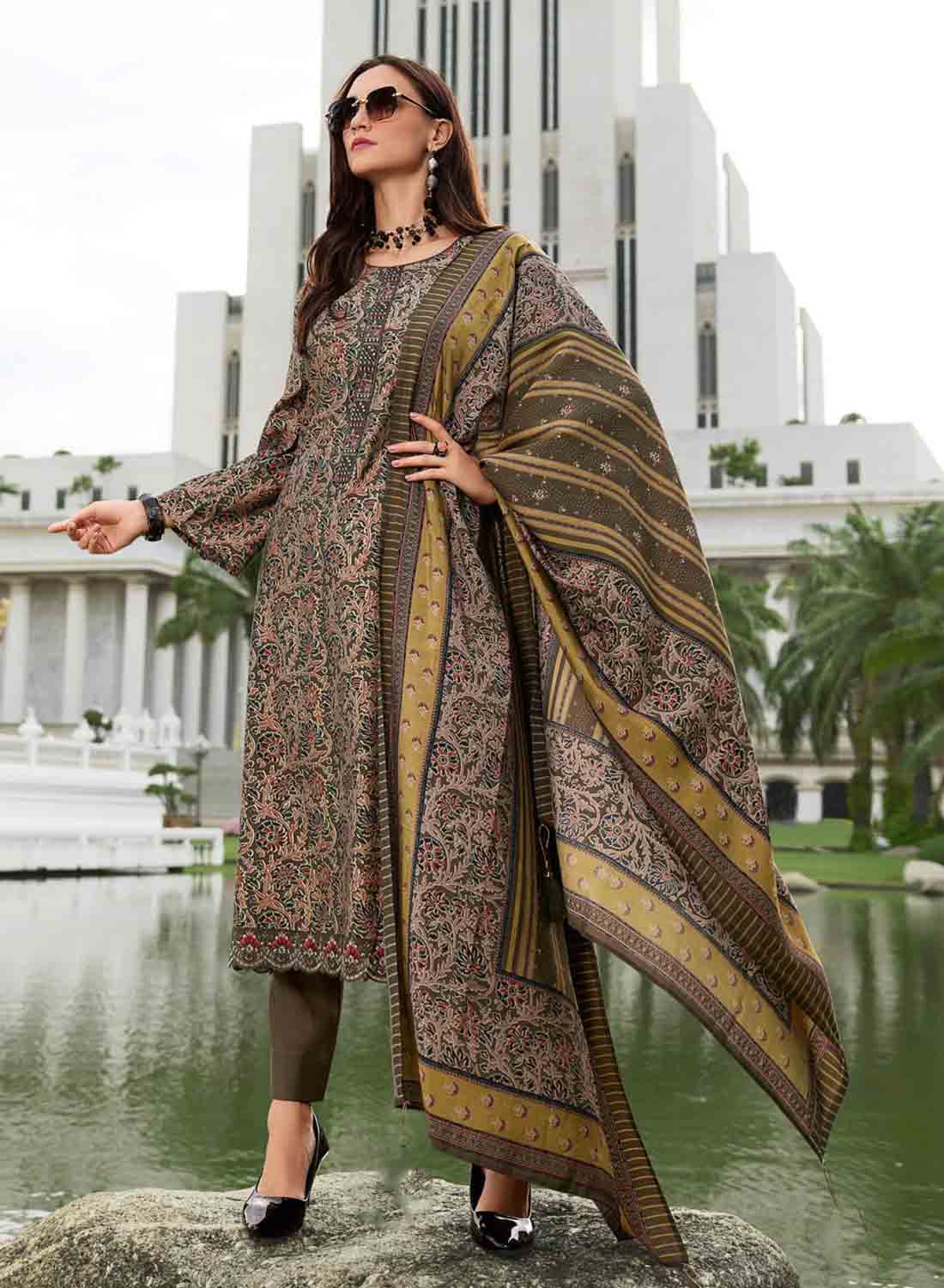 Pure Viscose Muslin Unstitched Suit Dress Material for Women