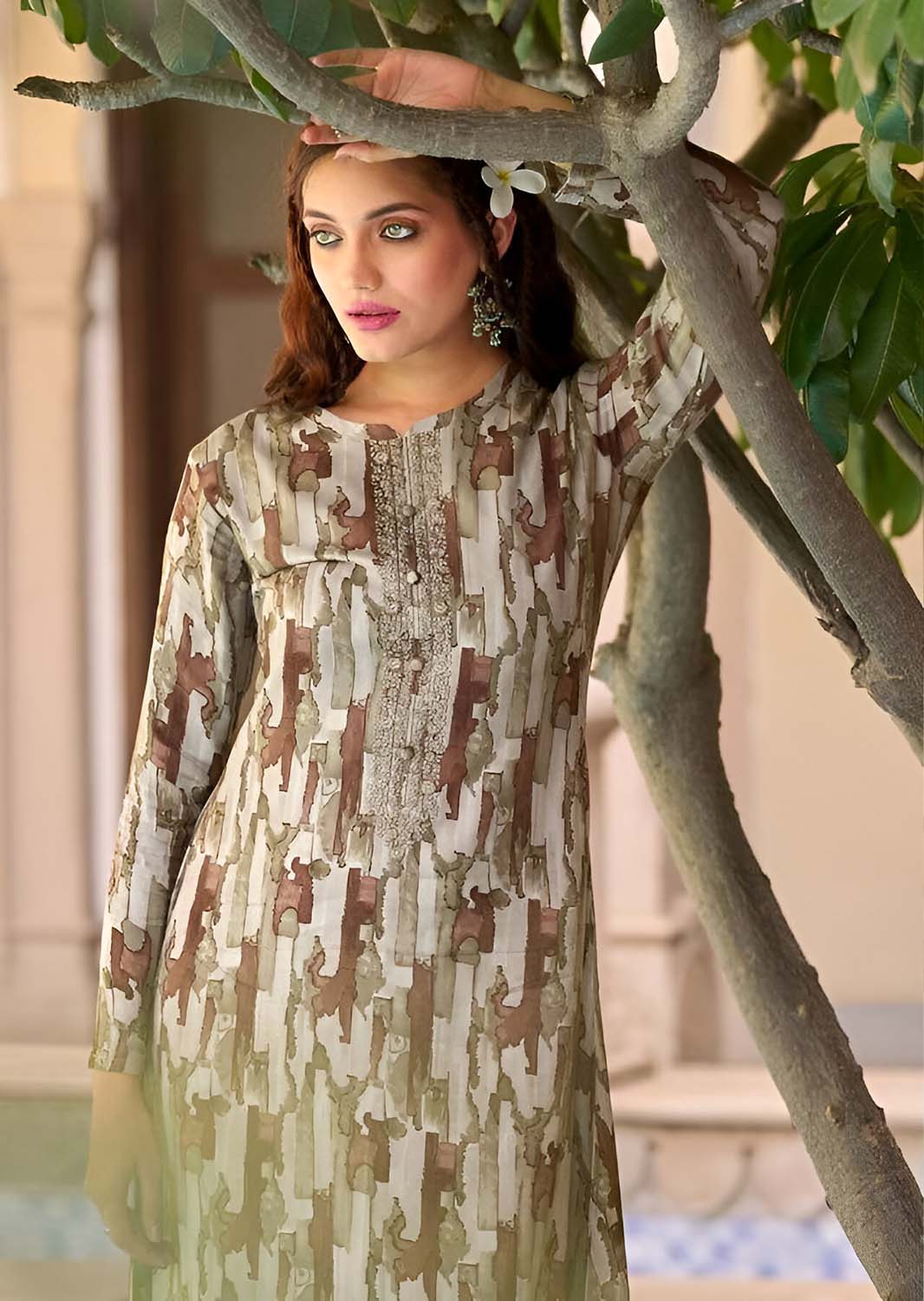 Unstitched Brown Pashmina Winter Salwar Suit Material for Women PRM Trendz