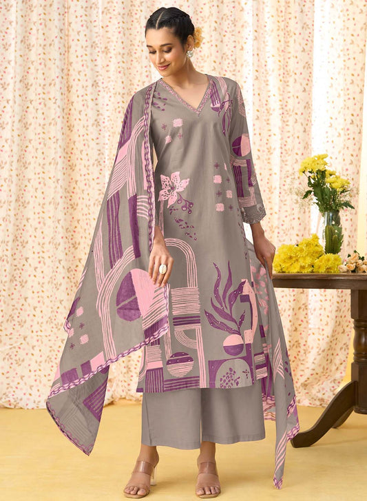 Soft Pure Cotton Unstitched Suit Fabric for Women with Dupatta