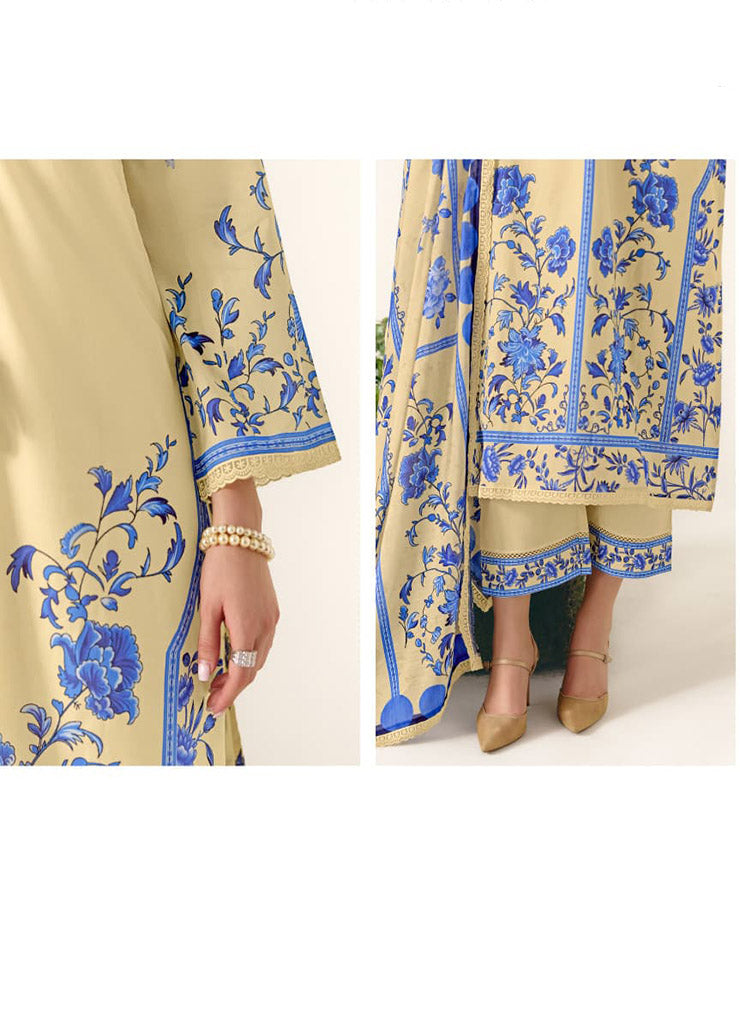 Designer Pure Cotton Unstitched Suit Material with Embroidery for Women