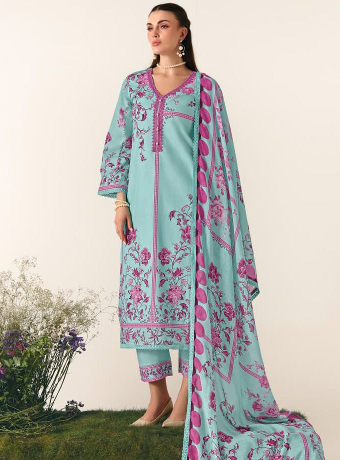 Premium Pure Cotton Unstitched Suit Material with Embroidery for Women