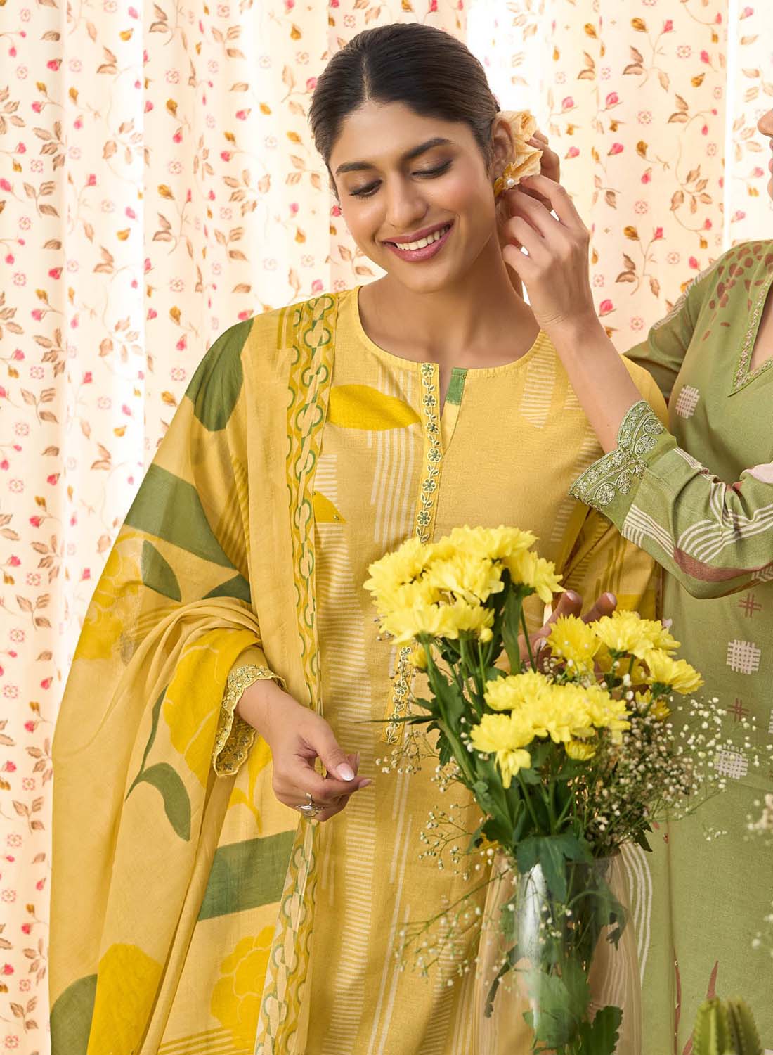 Summer Pure Cotton Unstitched Suit Fabric for Women with Dupatta