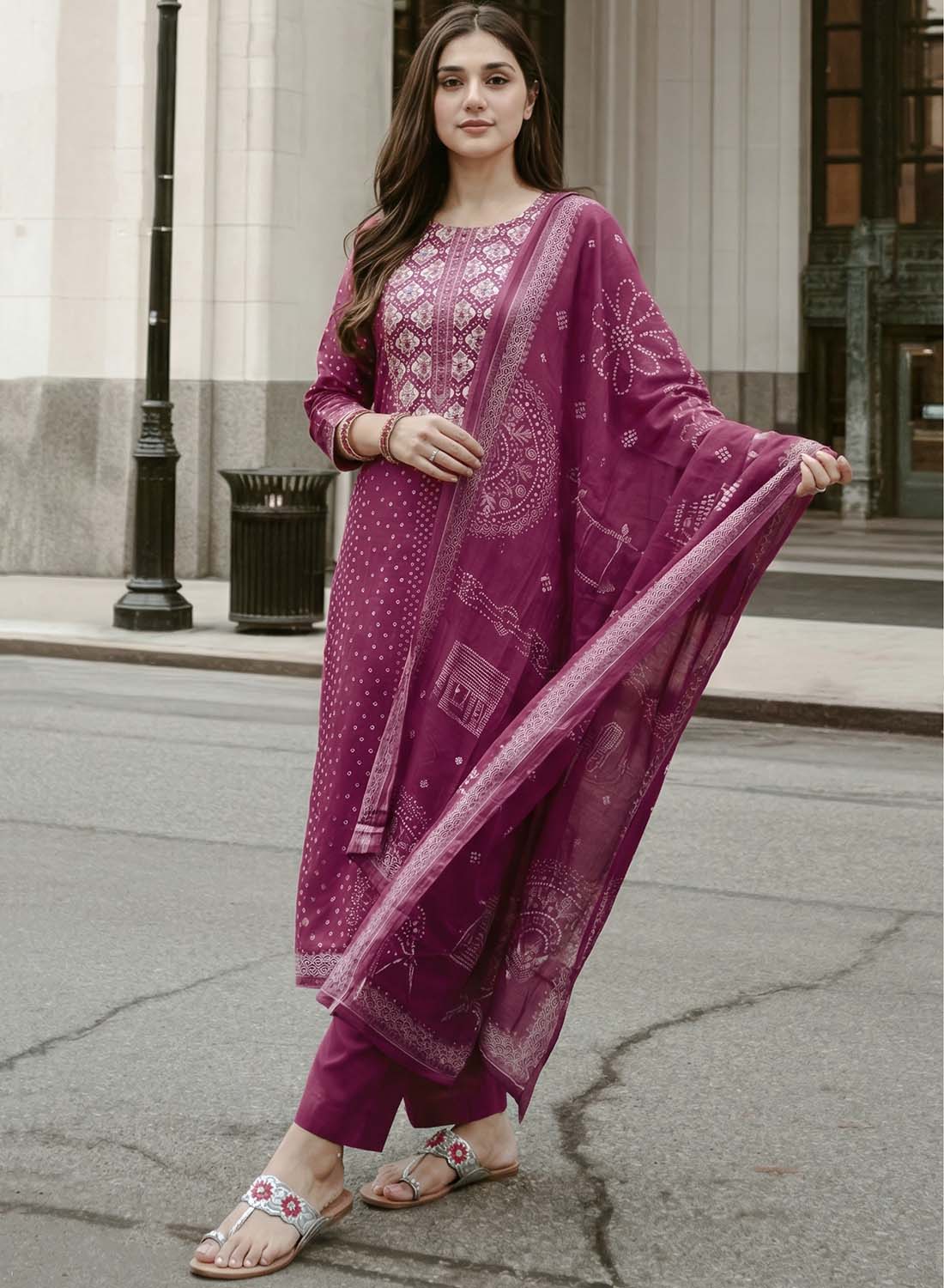 Pure Cotton Lawn Printed Unstitched Salwar Suit with Dupatta