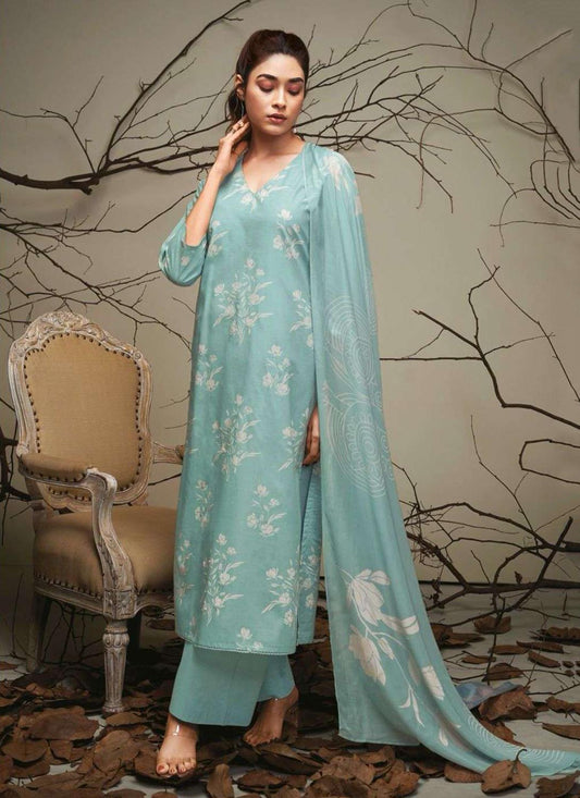 Ganga Pure Cotton Printed Ladies Unstitched Suit Dress Material