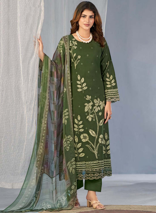 Pure Lawn Cotton Pakistani Print Unstitched Suit Material with Dupatta