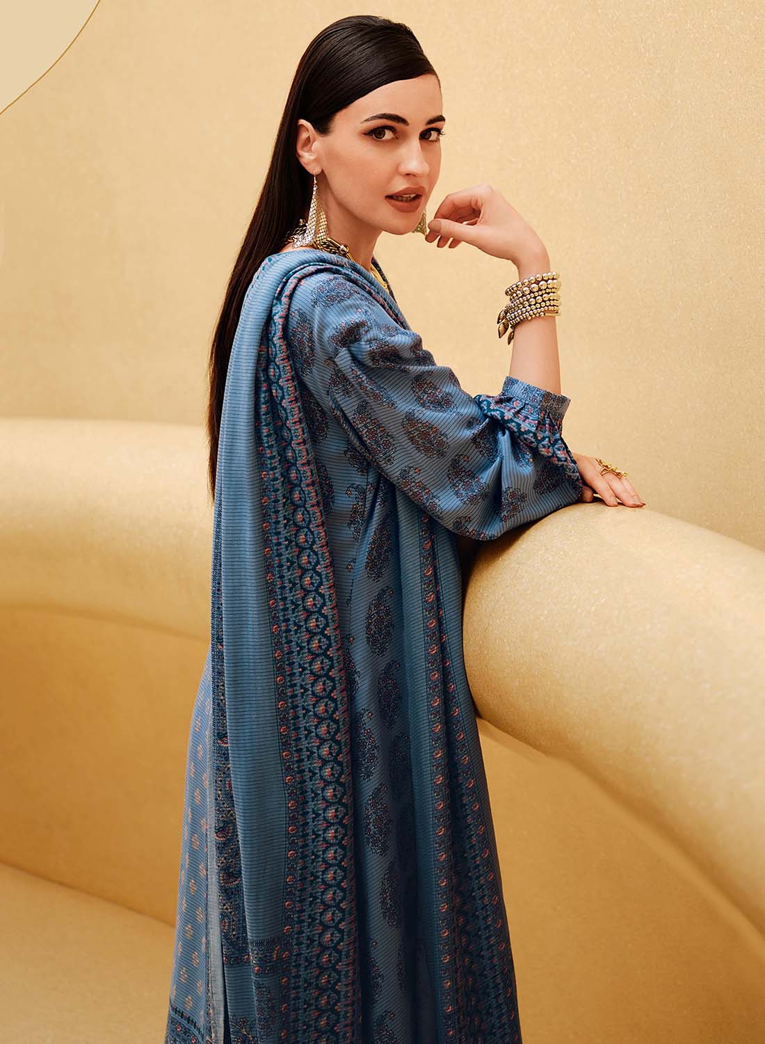 Pashmina Unstitched Winter Salwar Suit Set Material with Embroidery