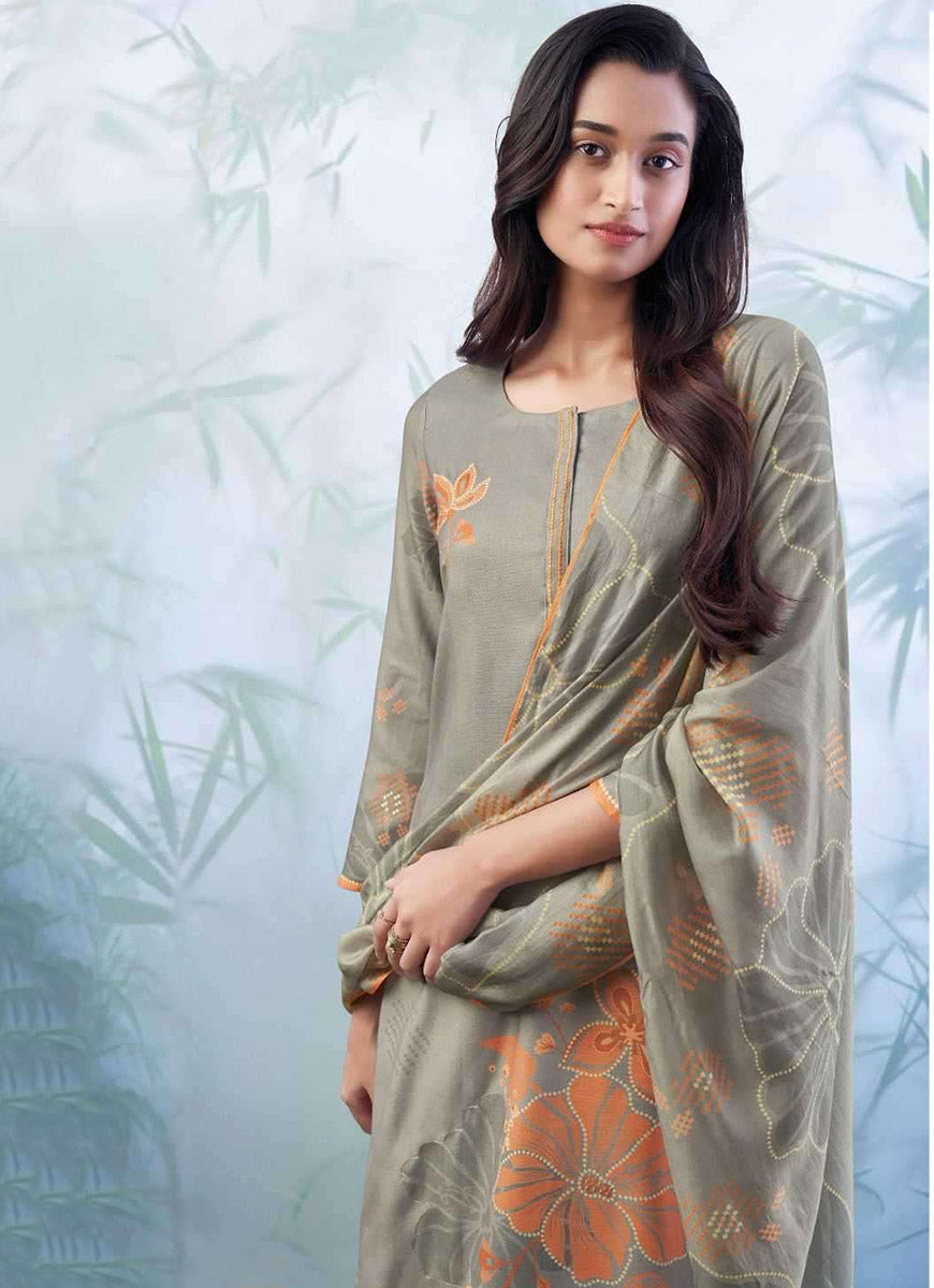 Ganga Saskia S2037 Wholesale Wool Pashmina With Work Winter Dress Material  - textiledeal.in