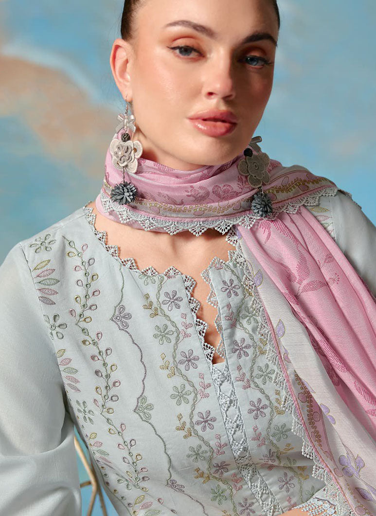 Designer Pure Lawn Cotton Unstitched Suit Set Material for Women