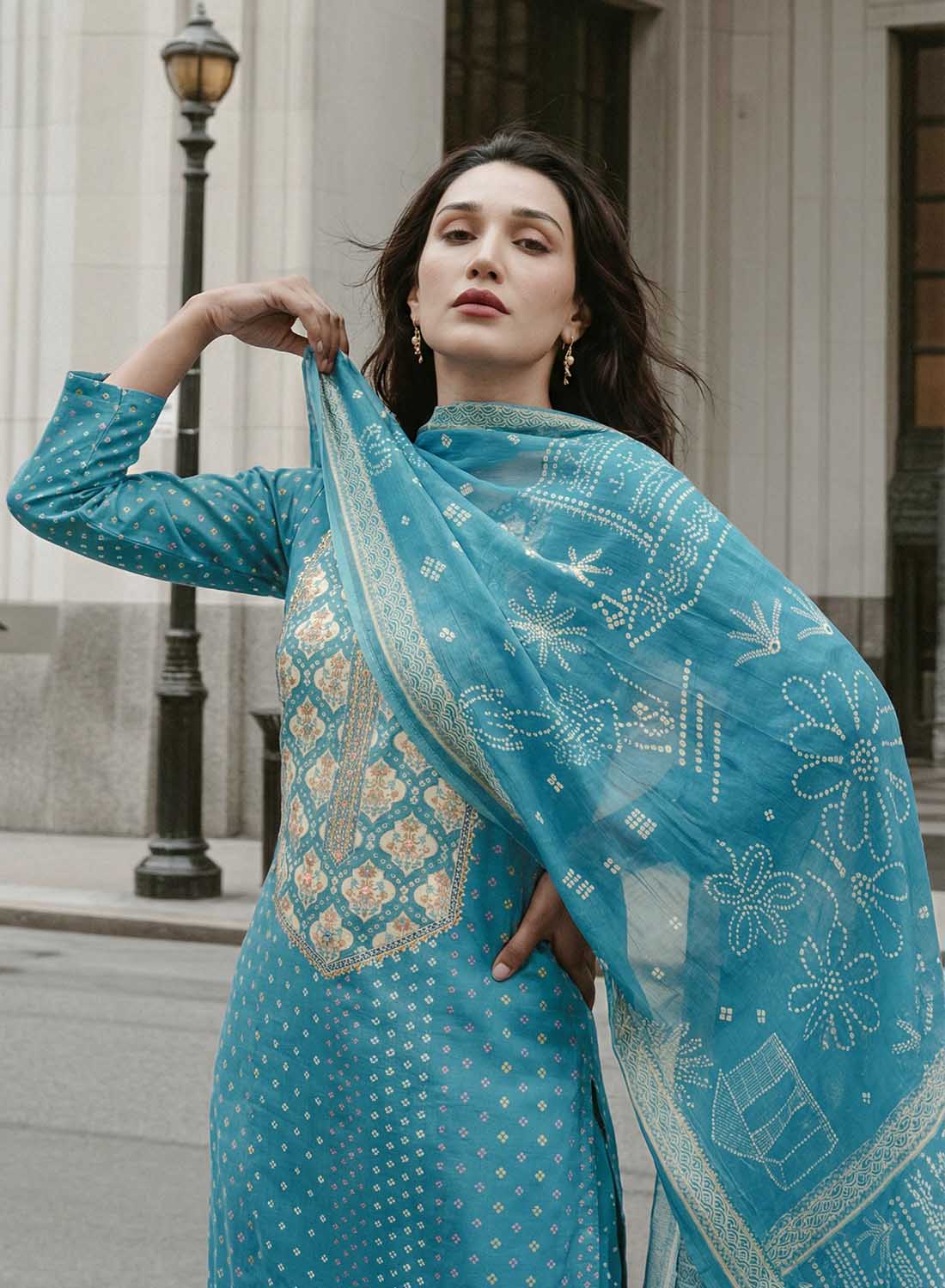 Women Pure Cotton Lawn Printed Unstitched Salwar Suit with Dupatta