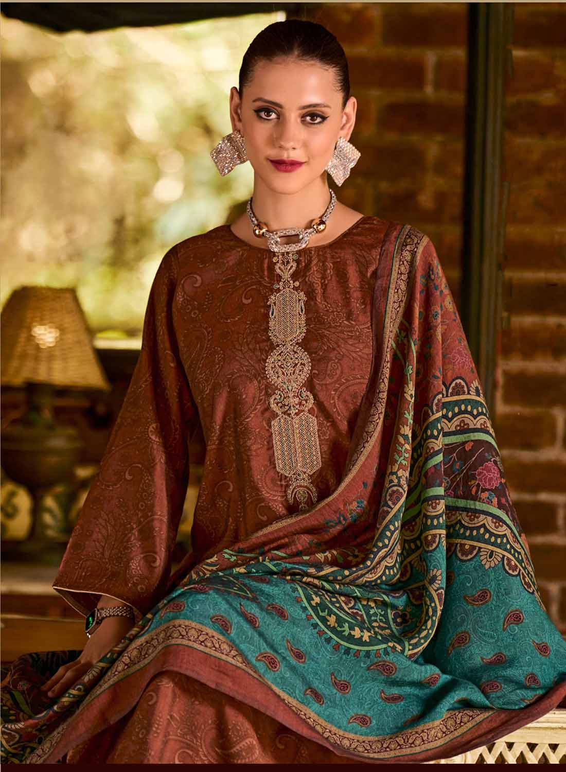 Party Wear Pure Muslin Unstitched Suit Dress Material with Dupatta