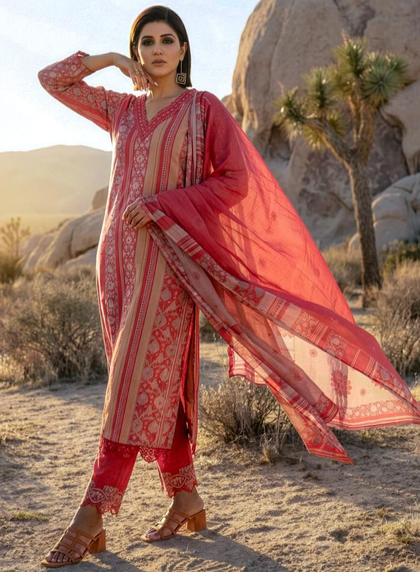 Pure Cotton Printed Unstitched Salwar Suit Dress Material for Women