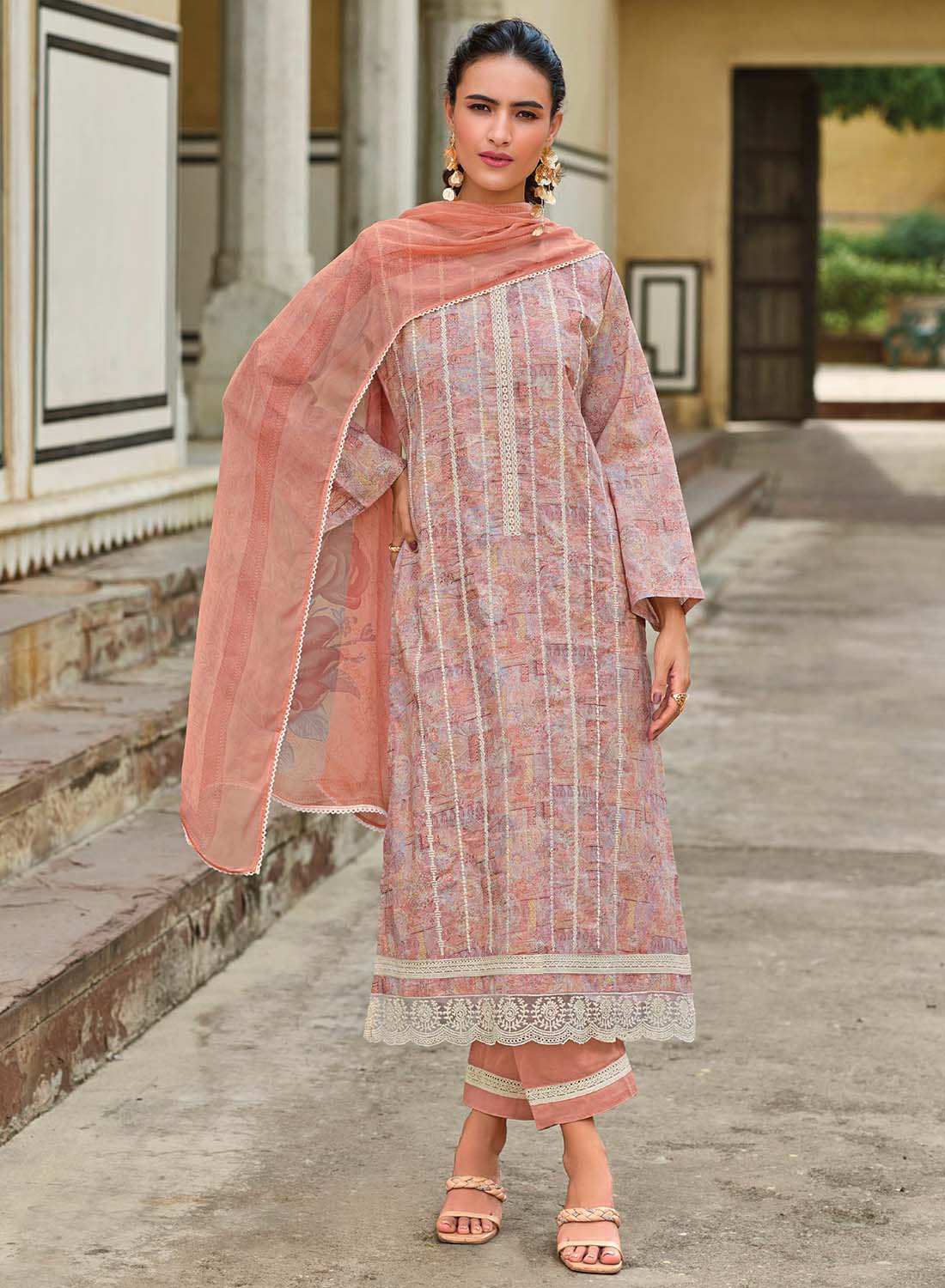 Kilory Pure Lawn Cotton Unstitched Suit Material with Fancy Embroidery