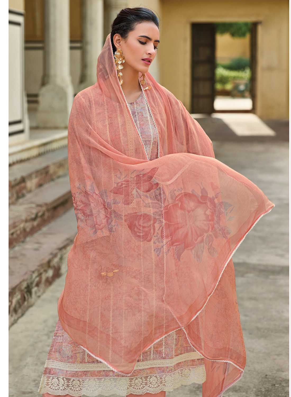 Kilory Pure Lawn Cotton Unstitched Suit Material with Fancy Embroidery