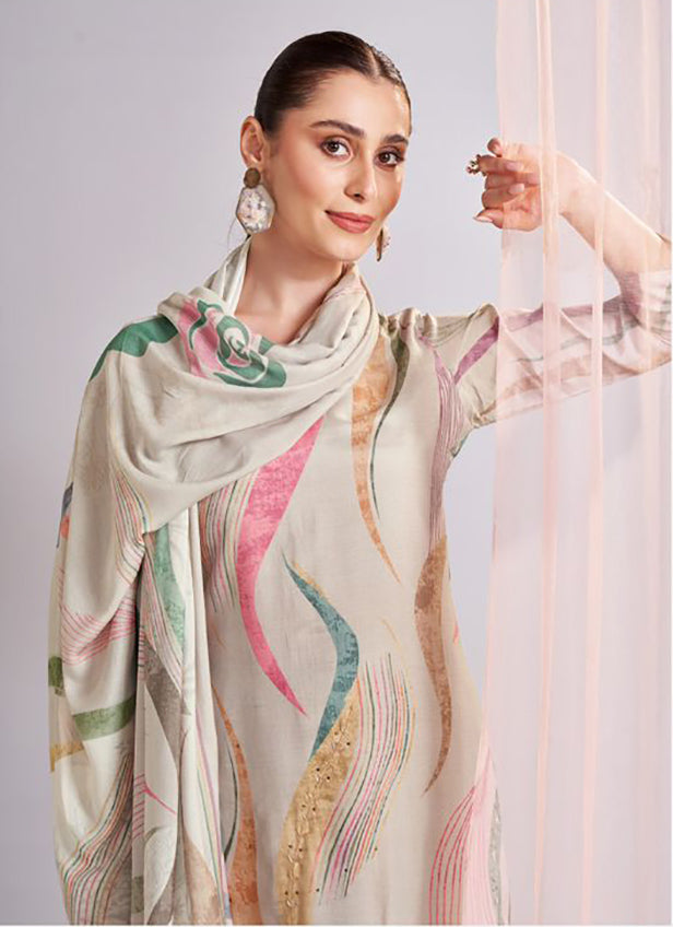 Pure Muslin Unstitched Salwar Suit Set Material for Women