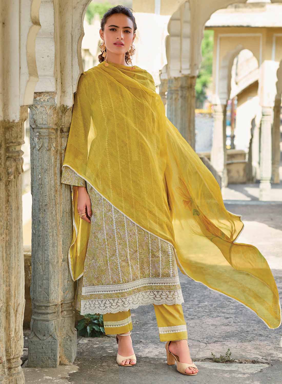Kilory Pure Lawn Cotton Unstitched Salwar Suit Fabric for Women