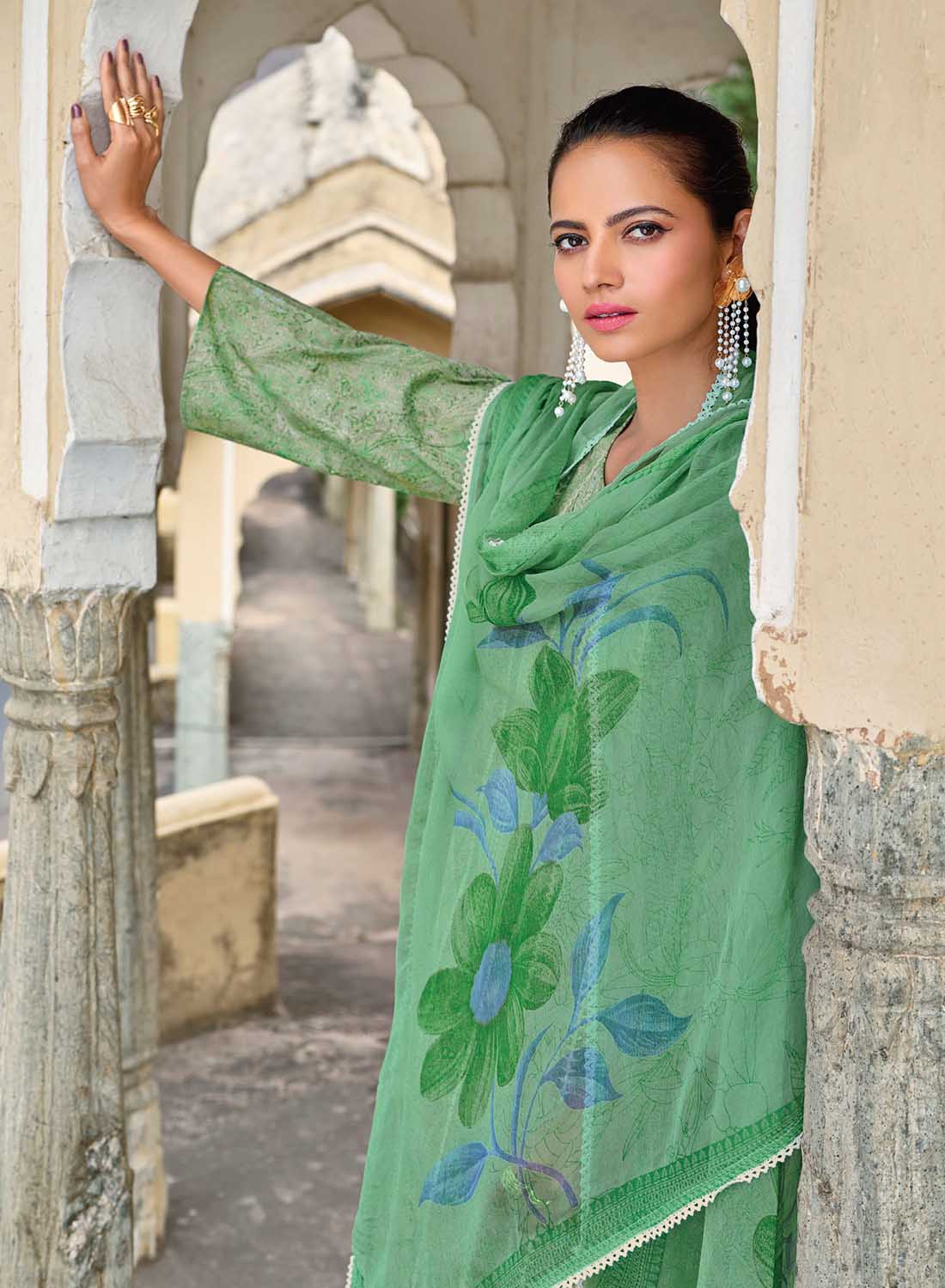 Women's Pure Lawn Cotton Unstitched Suit Fabric with Embroidery