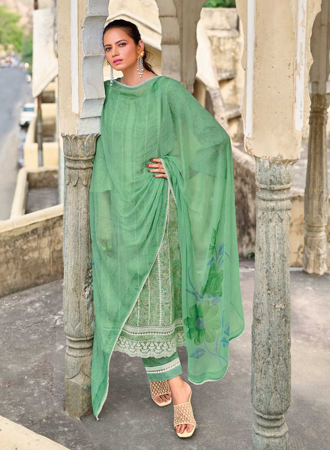 Women's Pure Lawn Cotton Unstitched Suit Fabric with Embroidery