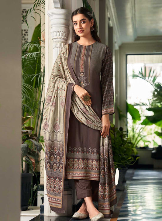 Unstitched Pashmina Winter Salwar Suit Dress Material for Women