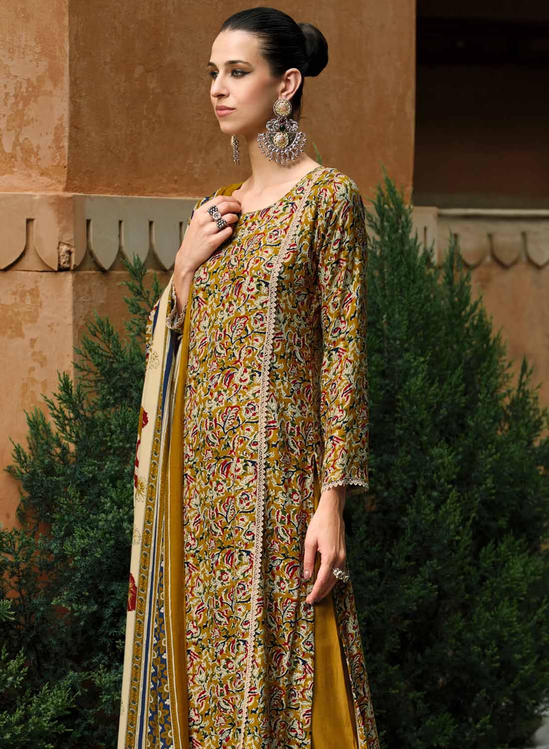 Pashmina Unstitched Winter Salwar Suit Set Material with Embroidery