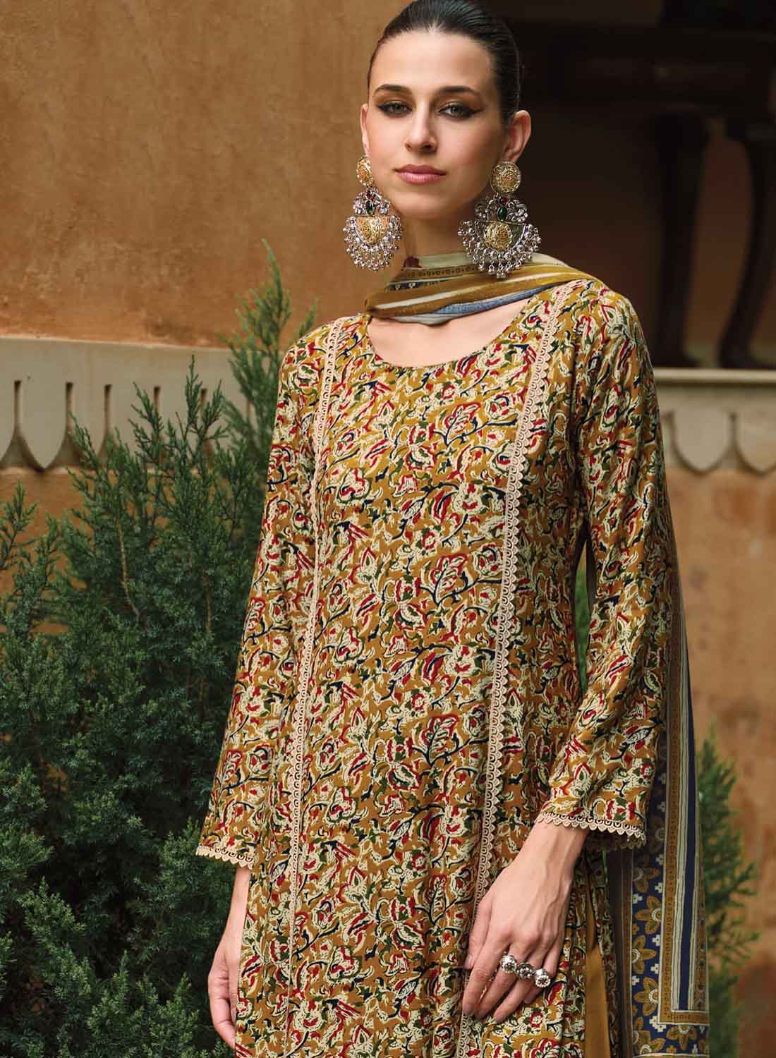 Pashmina Unstitched Winter Salwar Suit Set Material with Embroidery