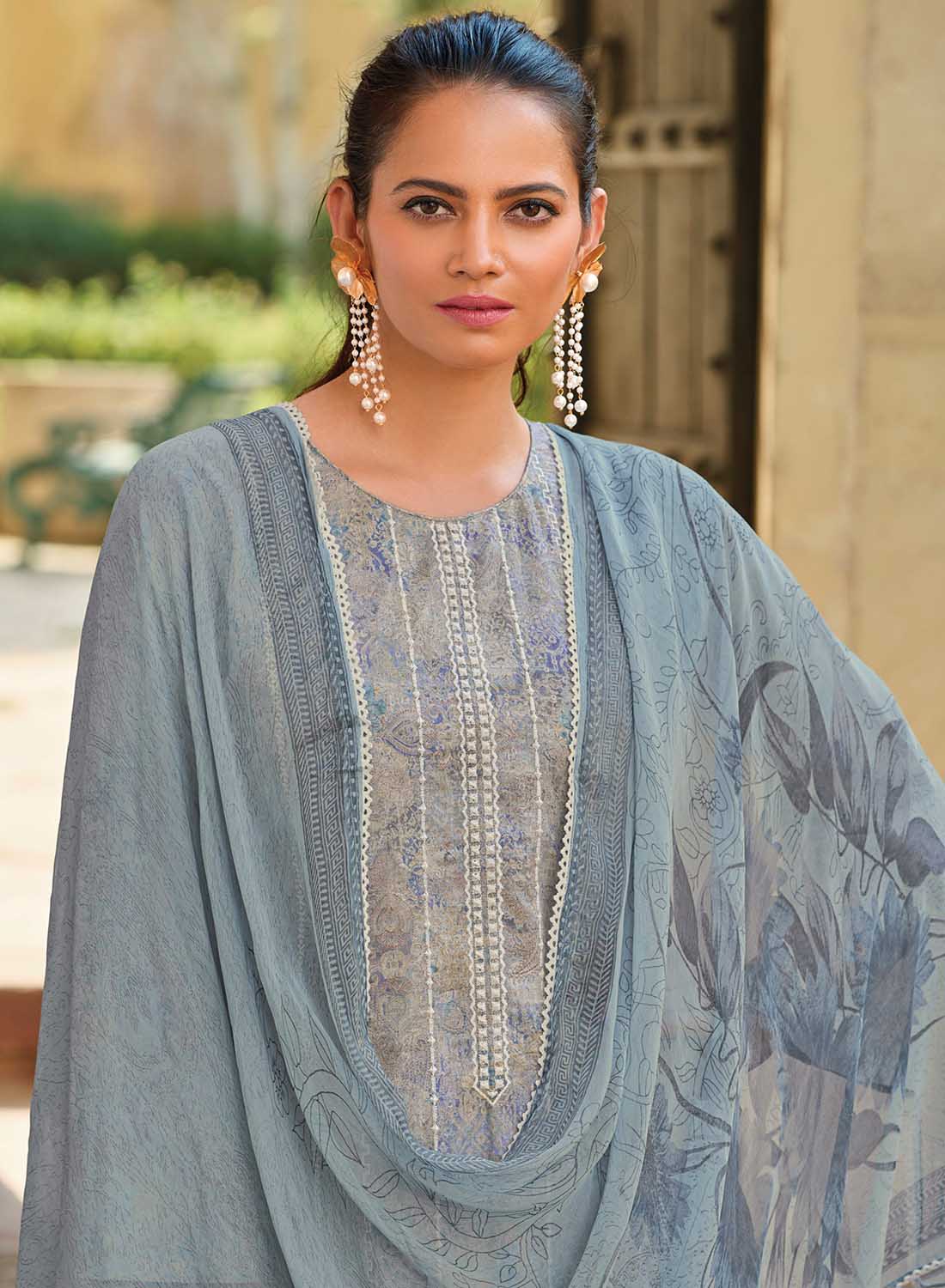 Pure Lawn Cotton Unstitched Suit Fabric Dress Material for Ladies