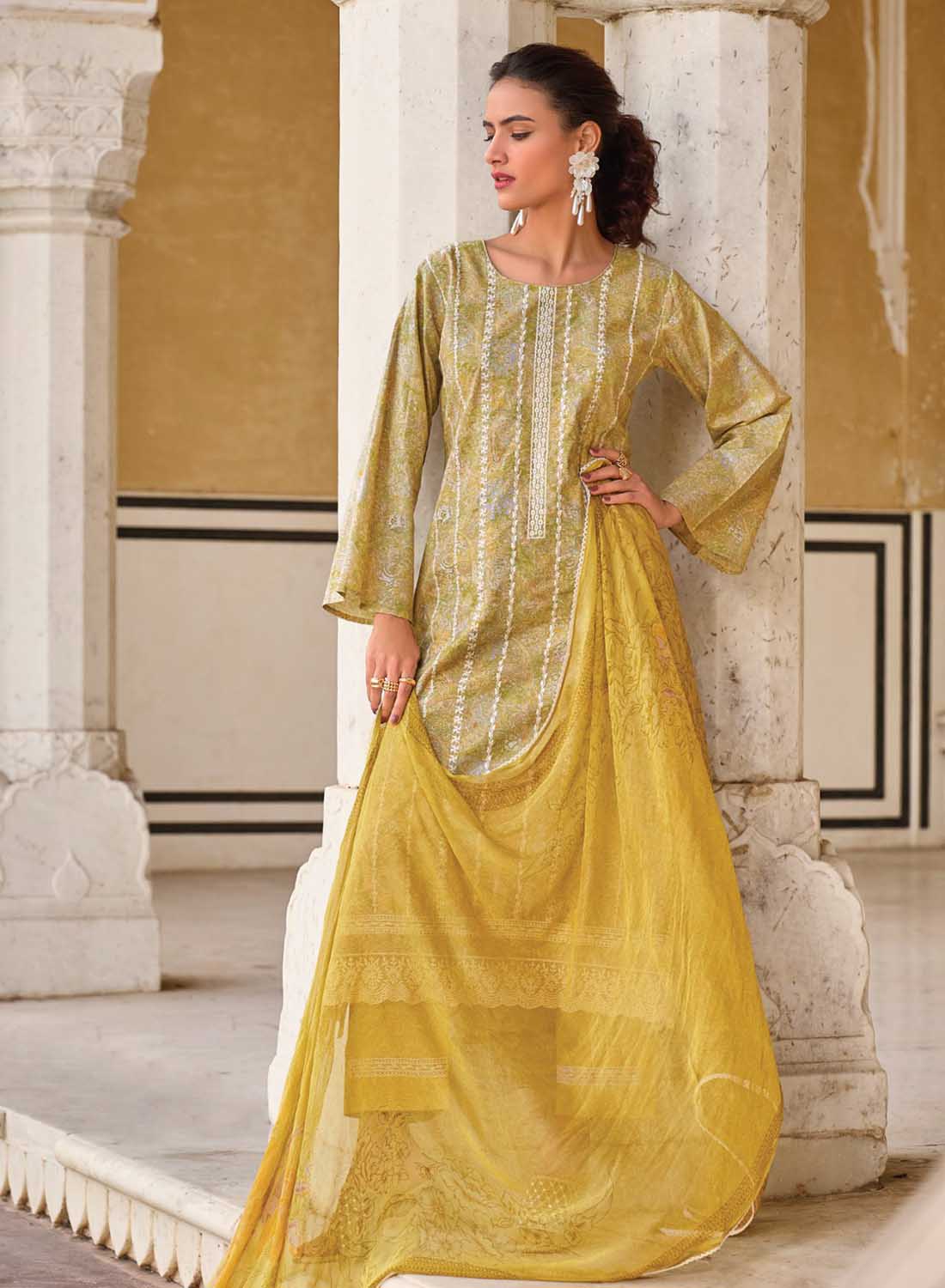 Unstitched Pure Lawn Cotton Suit Fabric Dress Material for Women