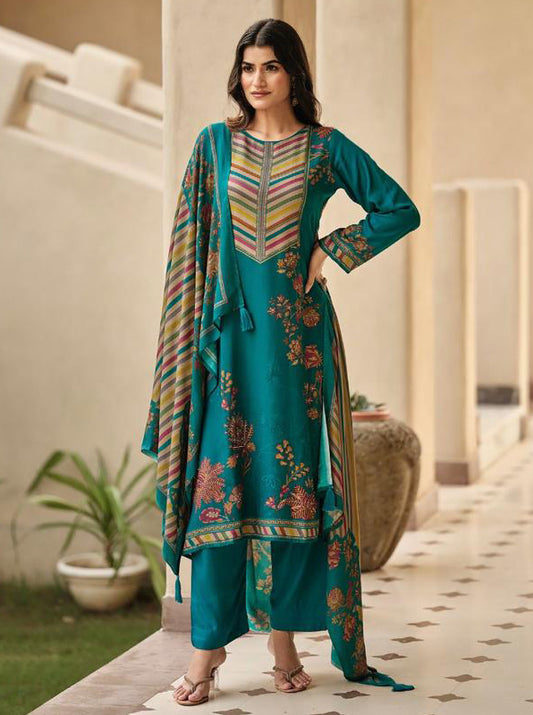 Winter Pashmina Unstitched Salwar Suit Set Dress Material for Women