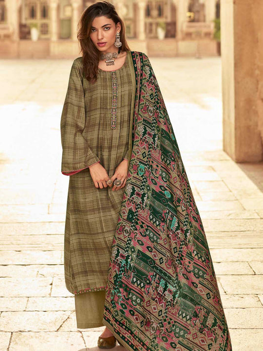 Mumtaz Arts Unstitched Pashmina Winter Suit Dress Material for Women Mumtaz Arts