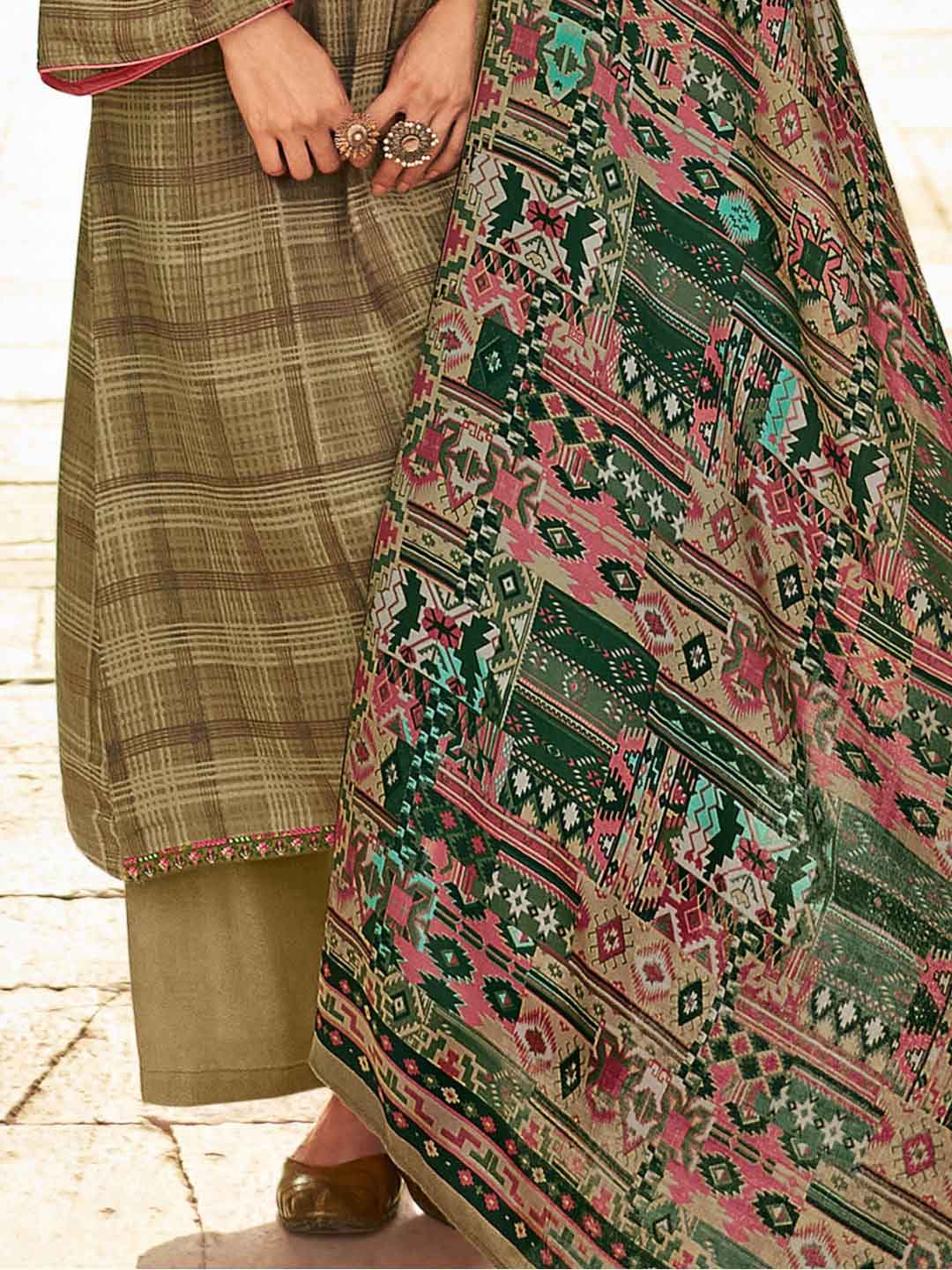 Mumtaz Arts Unstitched Pashmina Winter Suit Dress Material for Women Mumtaz Arts