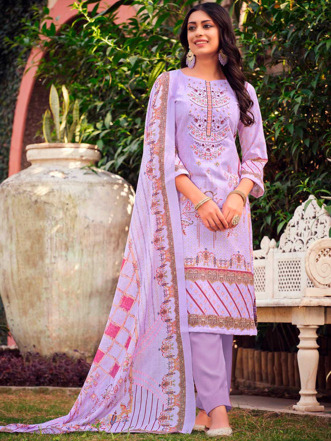 Belliza Unstitched Pakistani Print Cotton Suits with Embroidery Belliza