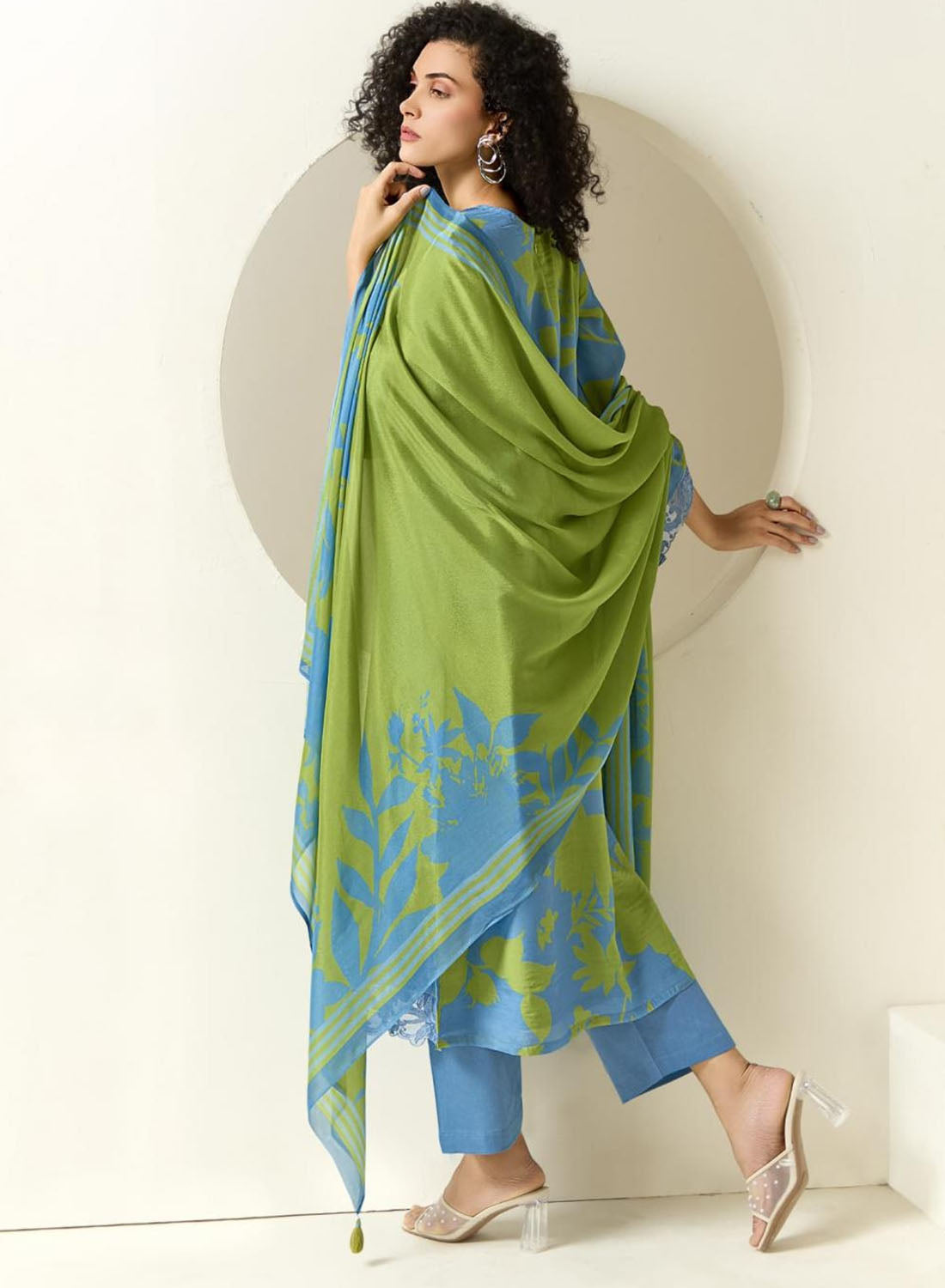 Party Wear Pure Muslin Unstitched Salwar Suit Set with Embroidery