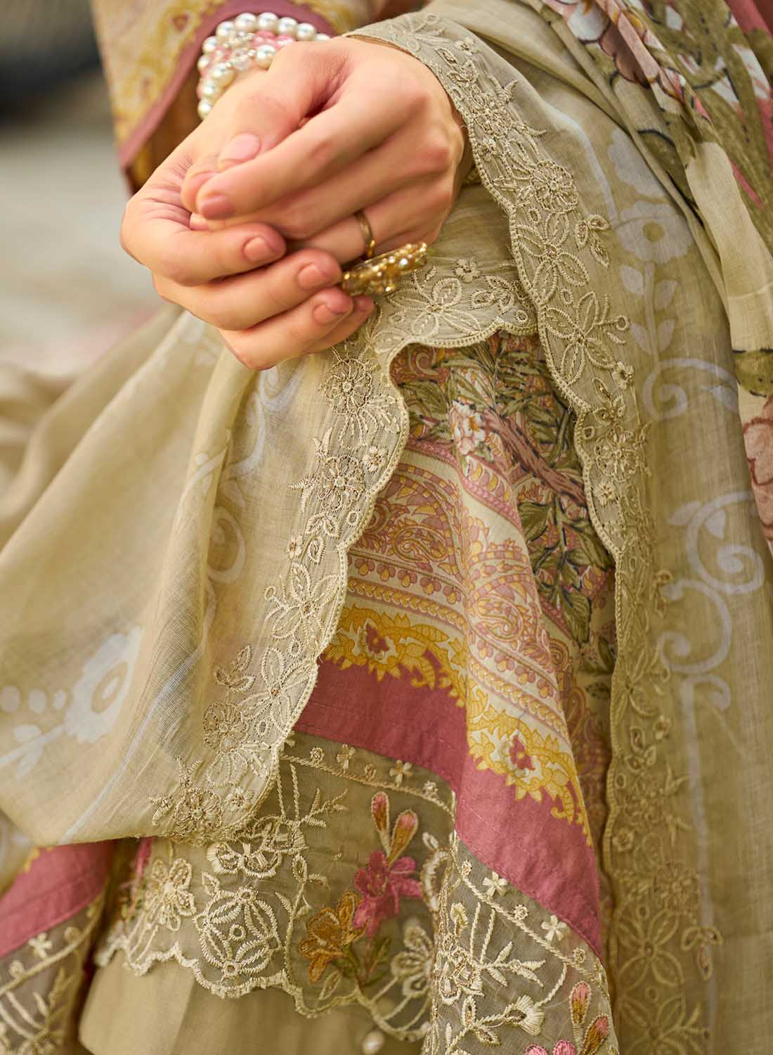 Unstitched Pakistani Cotton Suit Dress Material for Women with Embroidery