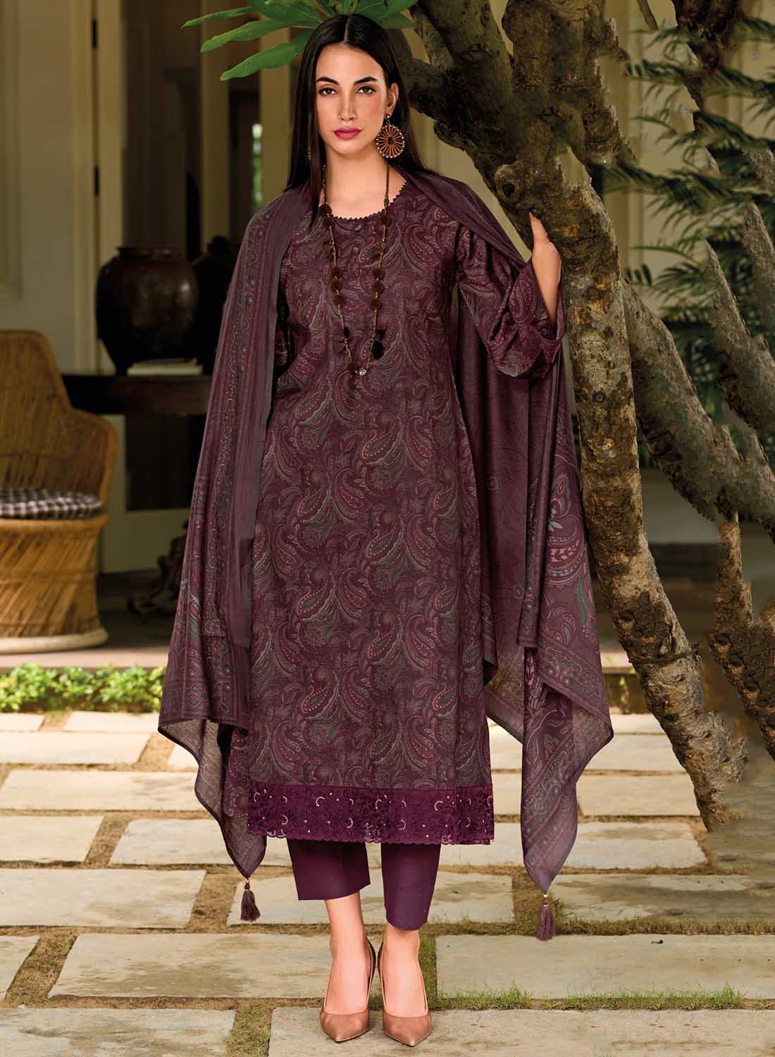 Viscose Modal Silk Unstitched Salwar Suit Set Material for Women