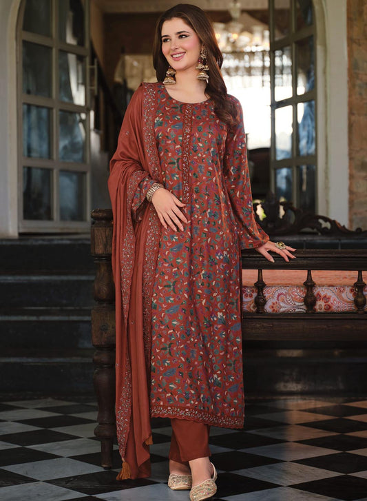 Pure Viscose Pashmina Unstitched Winter Suit Dress Material for Women