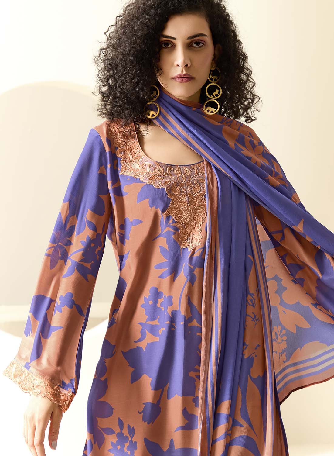 Kimora Party Wear Pure Muslin Unstitched Suit Set with Embroidery