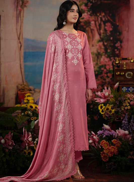 Pure Cotton Unstitched Suit Dress Material with Hand Work for Women