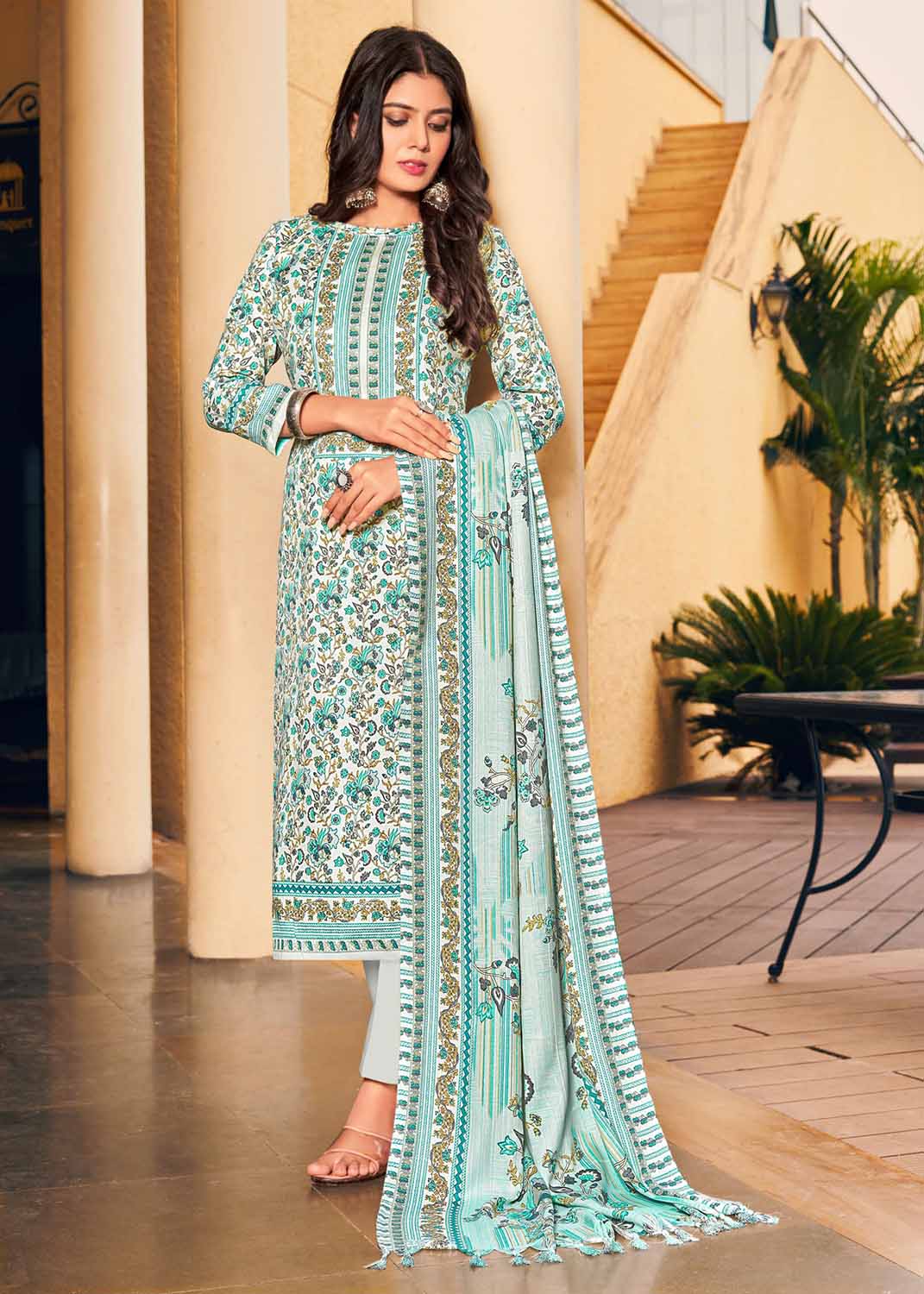 Pashmina Winter Unstitched Suit Dress Material for Women