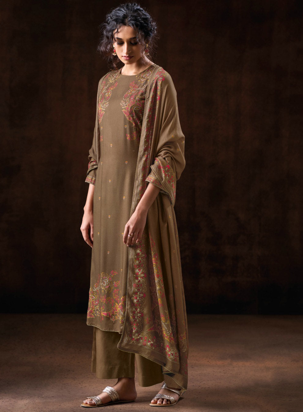 Ganga Woolen Pashmina Winter Unstitched Salwar Suit Set Material