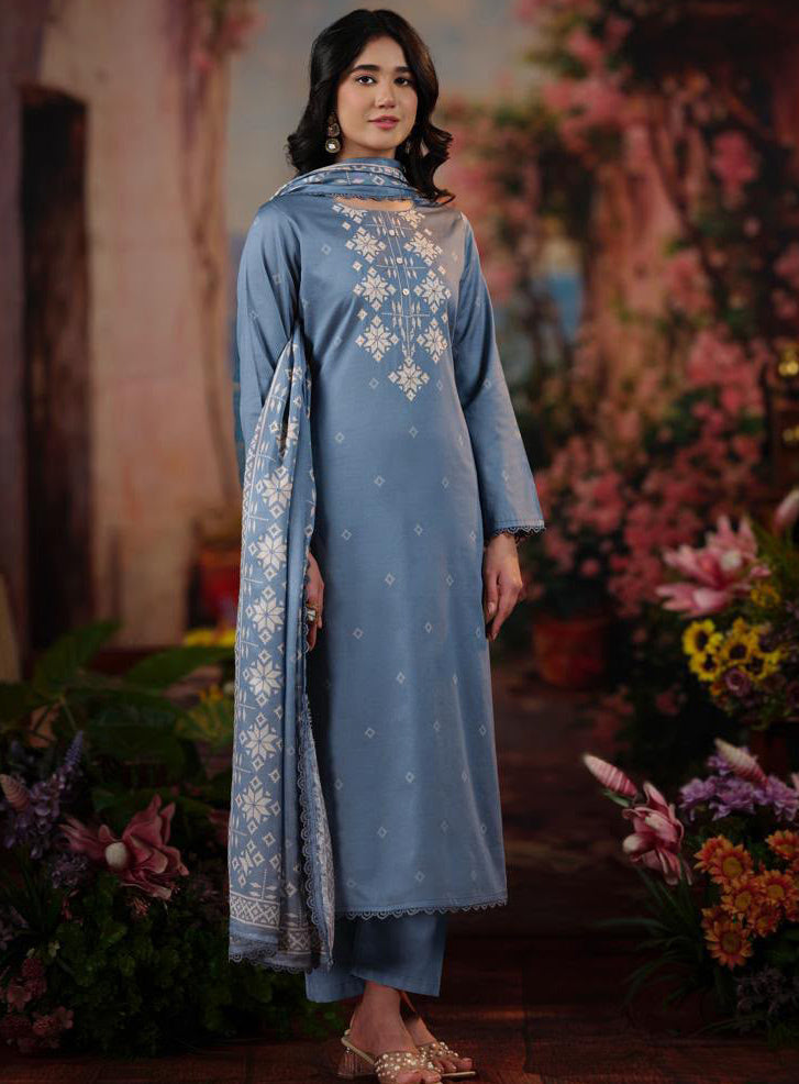 Pure Cotton Unstitched Salwar Suit Dress Material with Hand Work for Women