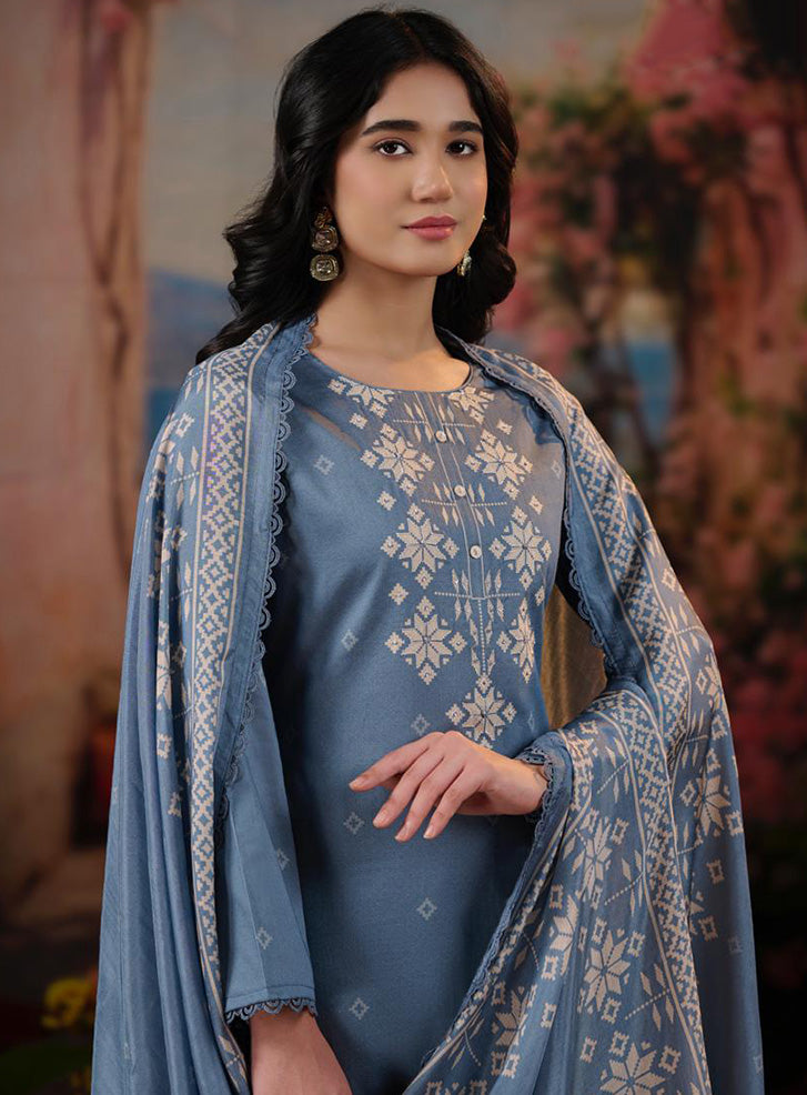 Pure Cotton Unstitched Salwar Suit Dress Material with Hand Work for Women
