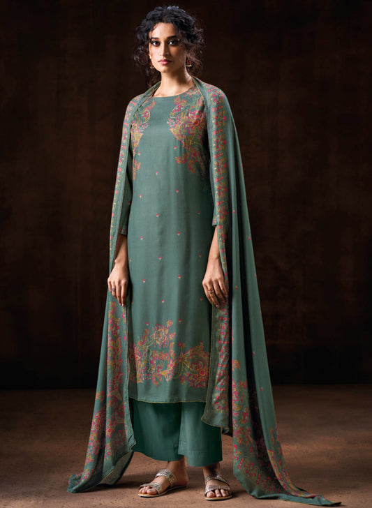 Ganga Woolen Pashmina Winter Unstitched Salwar Suit Set Dress Material