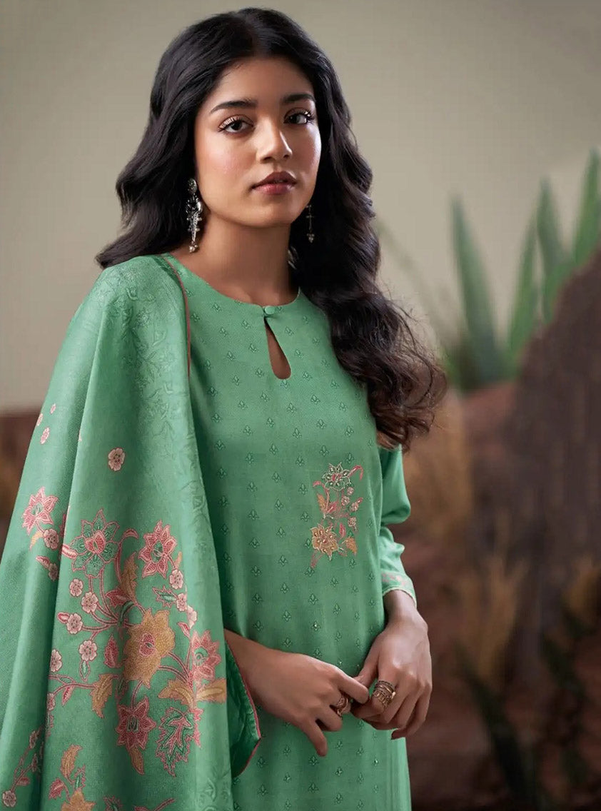 Ganga Woolen Pashmina Unstitched Winter Salwar Suit Set Dress Material