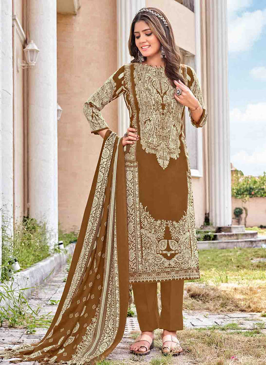 Unstitched Pashmina Winter Ladies Suits Dress Material with Shawl Radha Fab