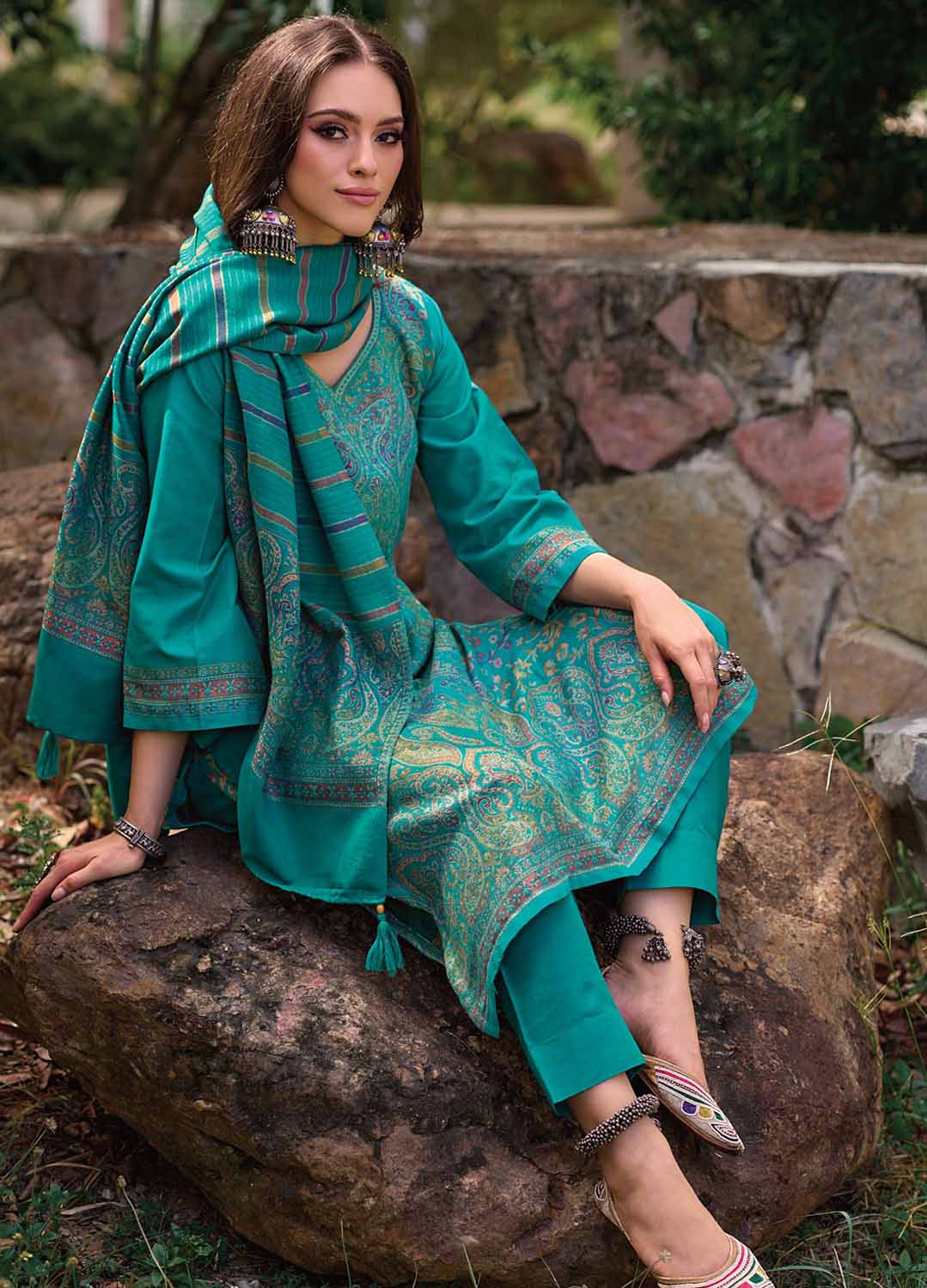 Pure Handloom Unstitched Pashmina Winter Suits Set for Women Kilory Trends
