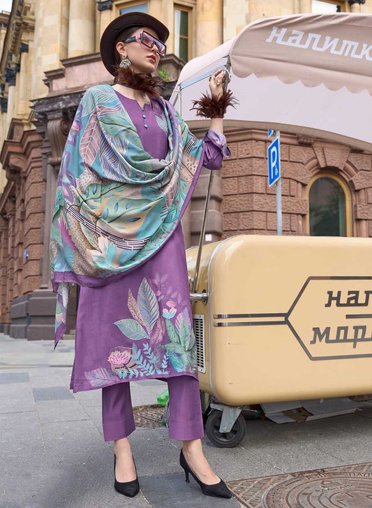 Party Wear Pure Muslin Unstitched Salwar Suit Material for Women